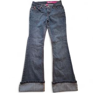 VTG GLO Jeans Y2K 90's Hippie Flare Leg Low Rise Size 3 Long Junior